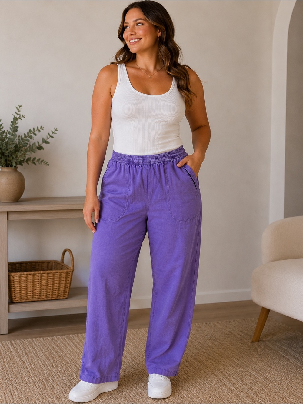 💜 Vintage Koret Francesca Purple Pants Made in USA